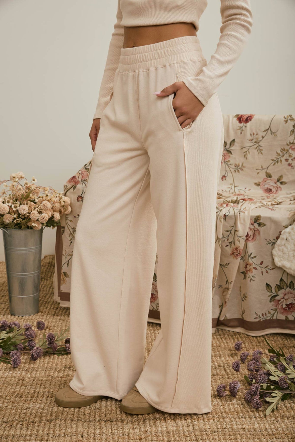 Easy Street Wide Leg Knit Pants | Navy