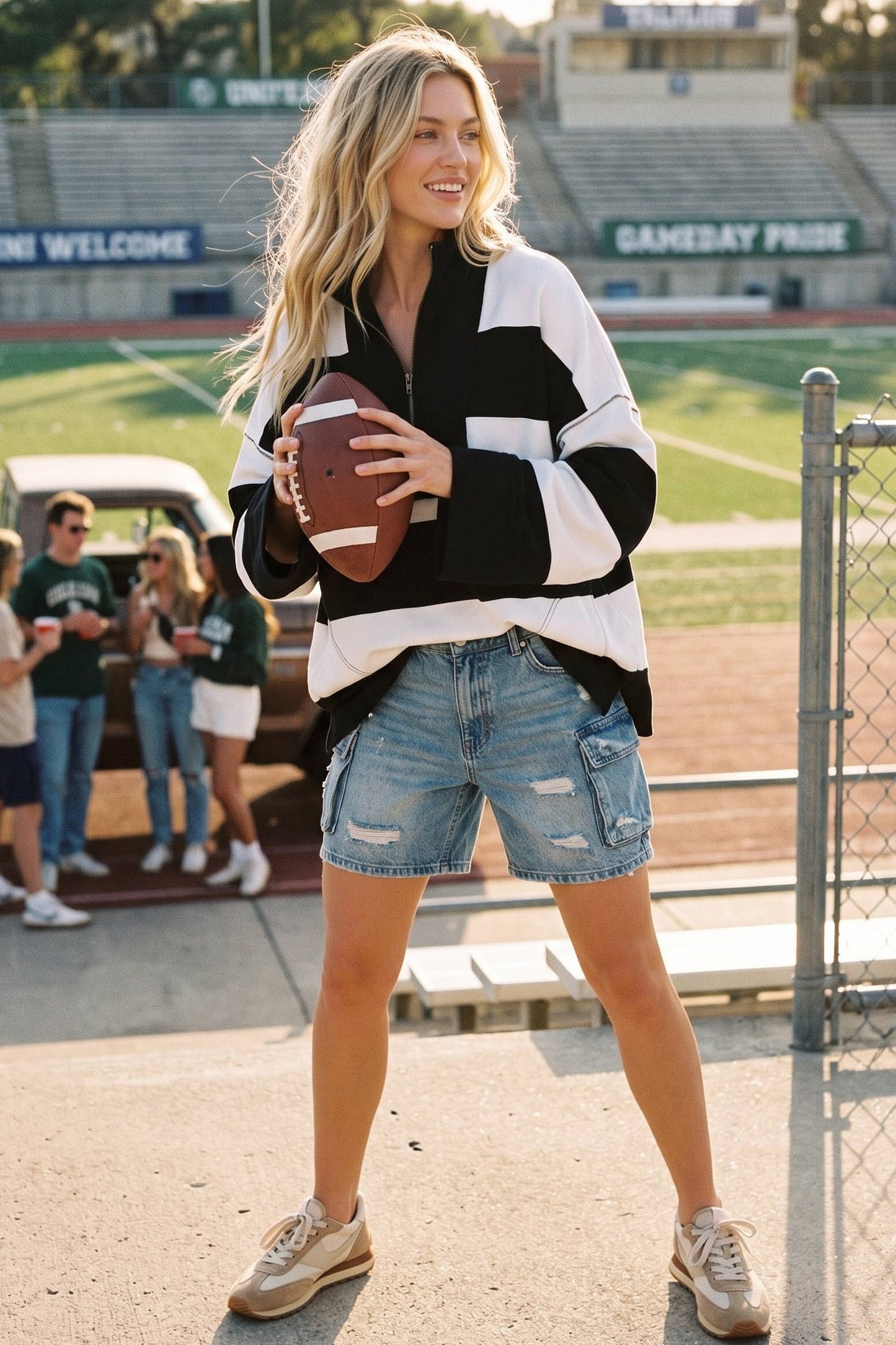 The Sideline Stripe Quarter-Zip Pullover