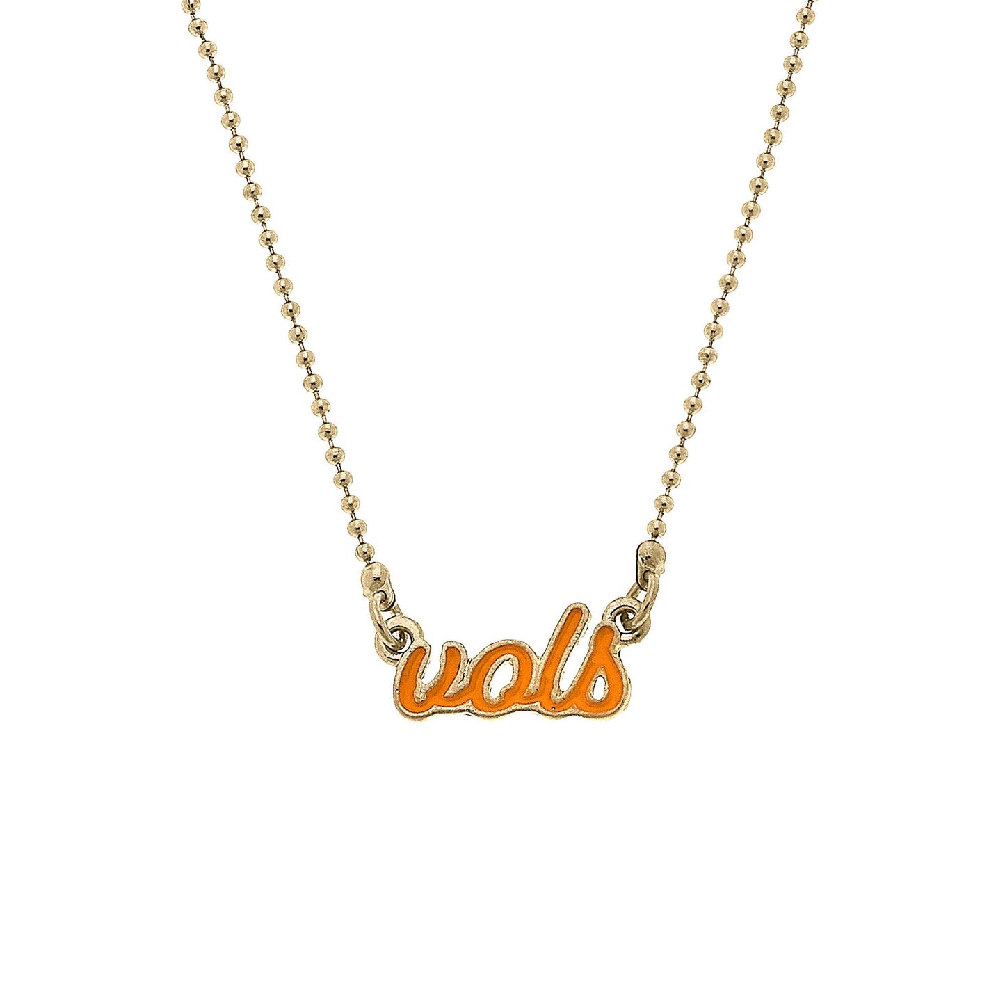 Tennessee Volunteers Enamel Script Necklace in Orange