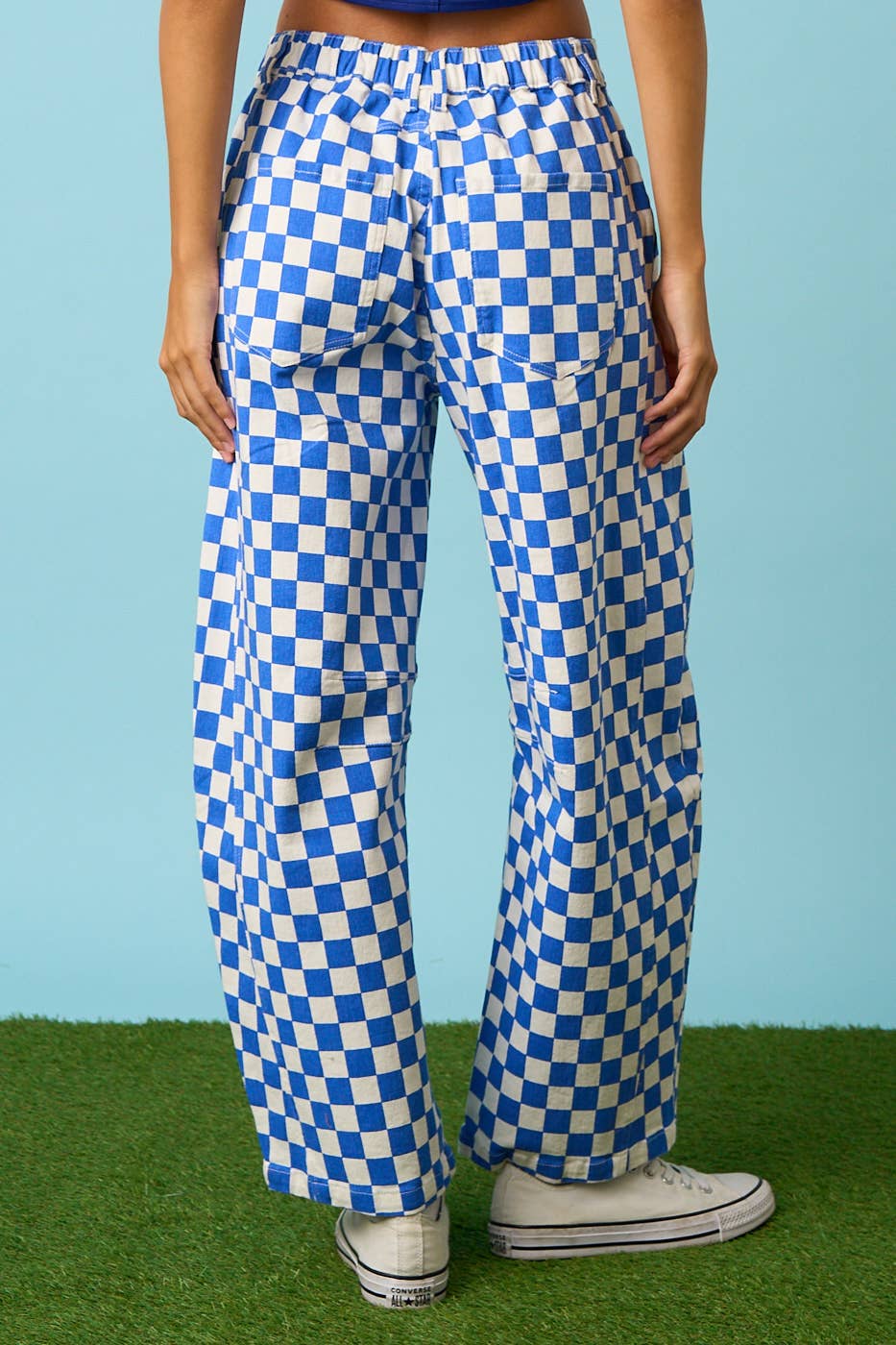 The Checkerboard Edit Barrel Jeans