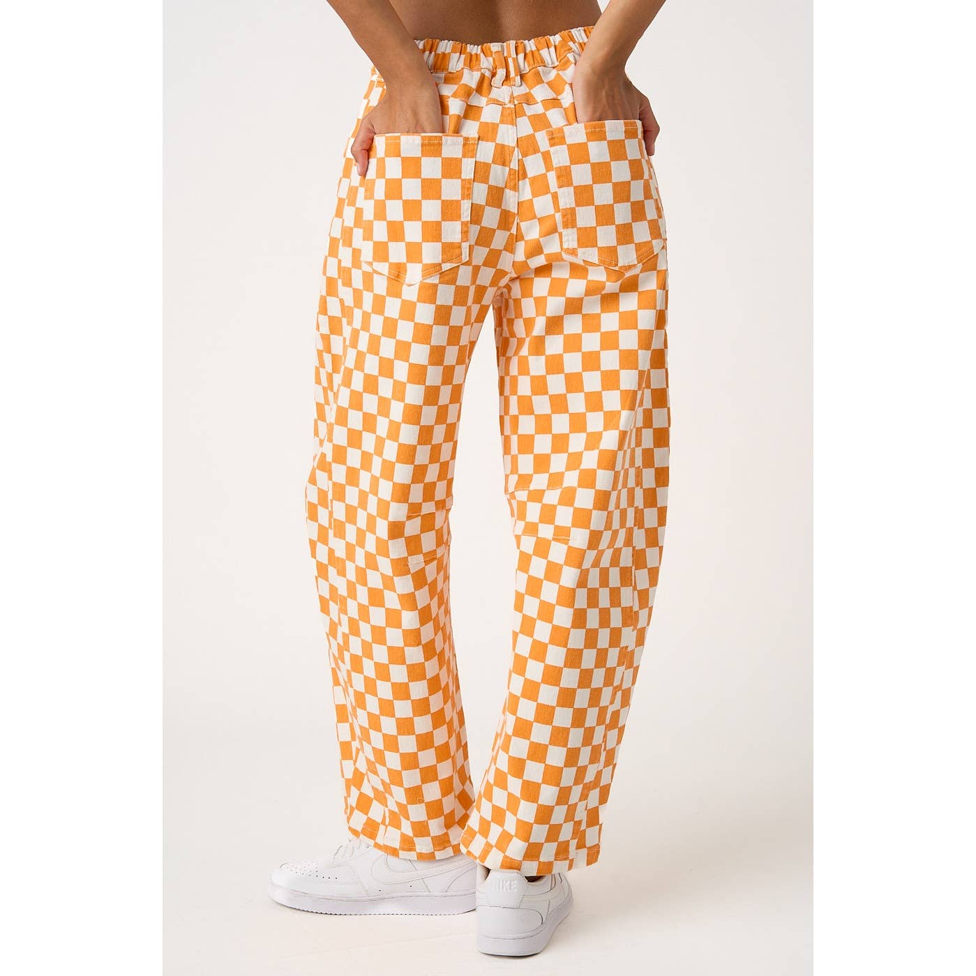 The Checkerboard Edit Barrel Jeans