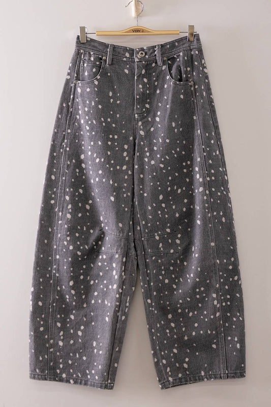 Speckled Drift Barrel Jeans | Charcoal