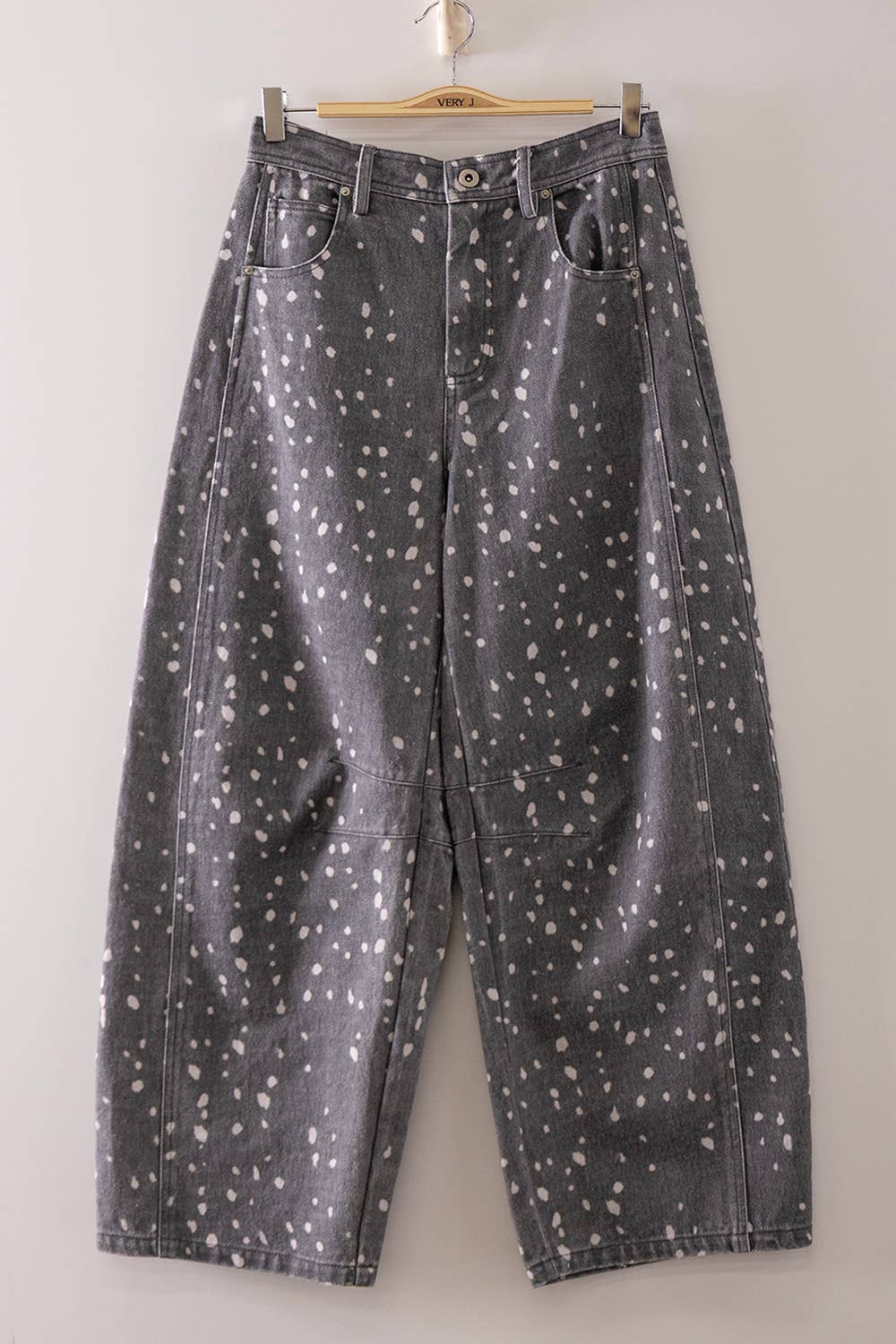 Speckled Drift Barrel Jeans | Mocha