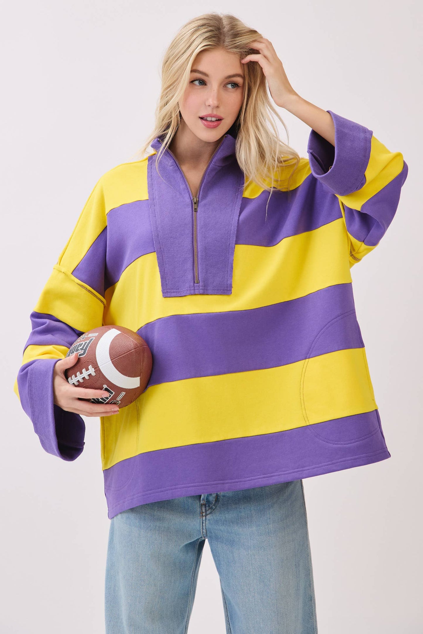 The Sideline Stripe Quarter-Zip Pullover