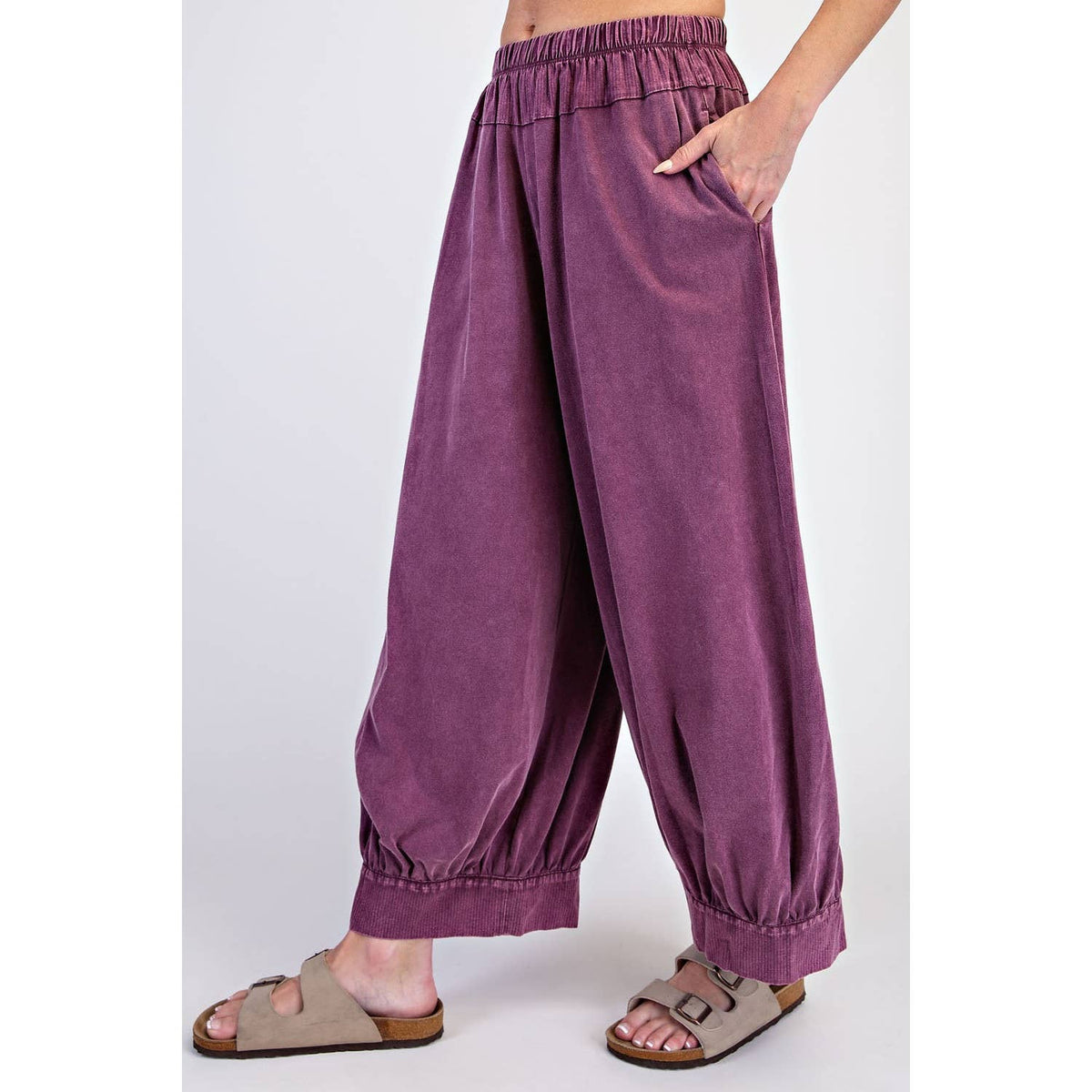 The Juniper Mineral-Washed Barrel Pants | Deep Jungle