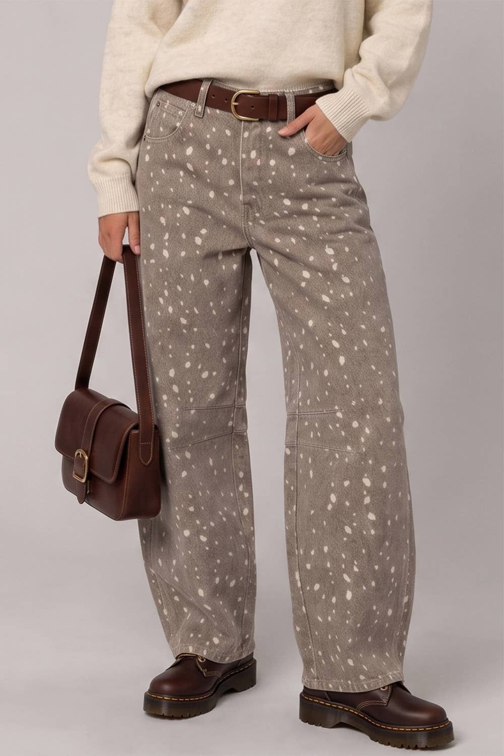 Speckled Drift Barrel Jeans | Charcoal