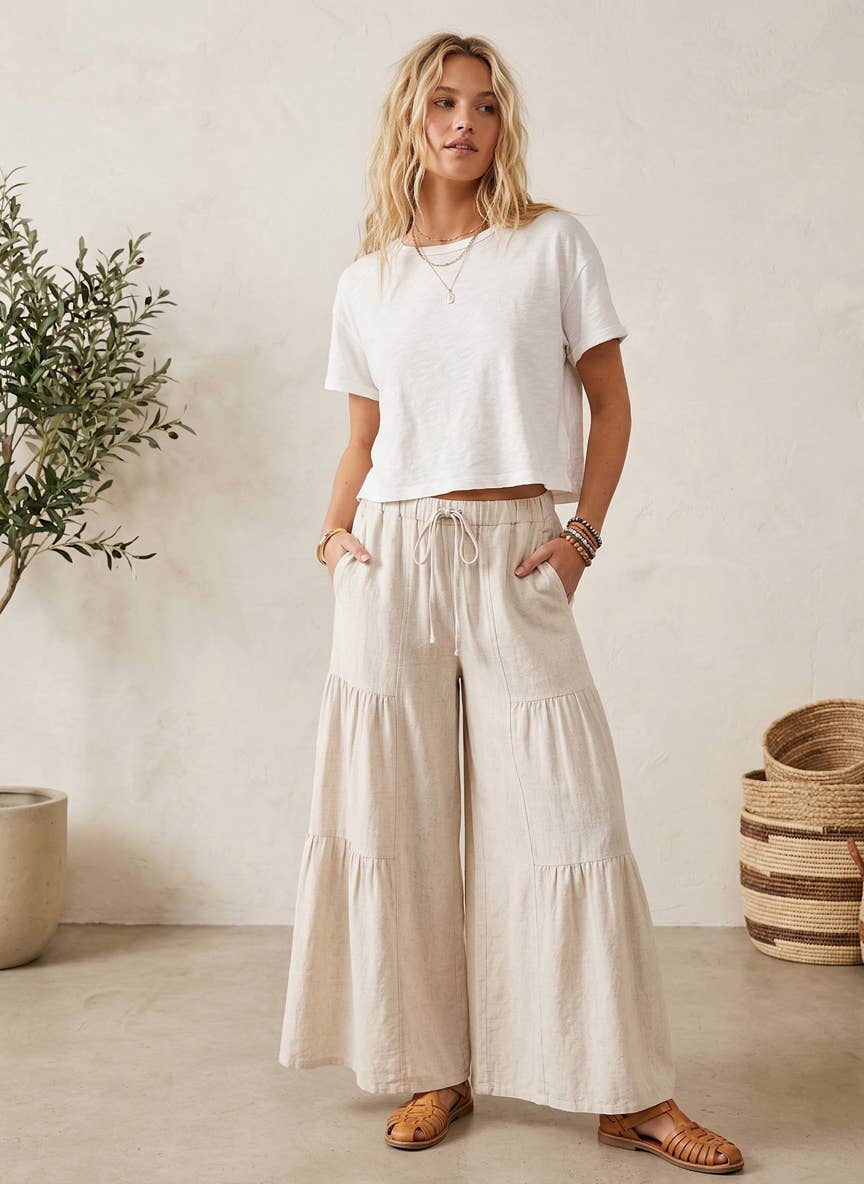 The Free Spirit Tiered Palazzo Pants | Black