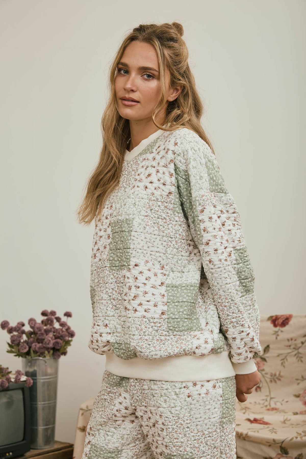 Heirloom Garden Quilted Pullover