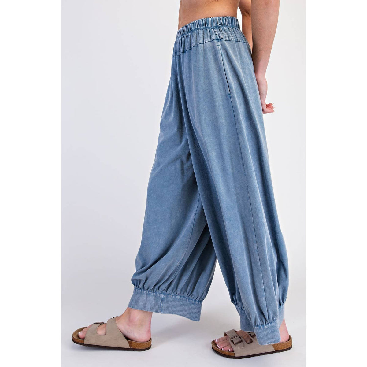 The Juniper Mineral-Washed Barrel Pants | Deep Jungle