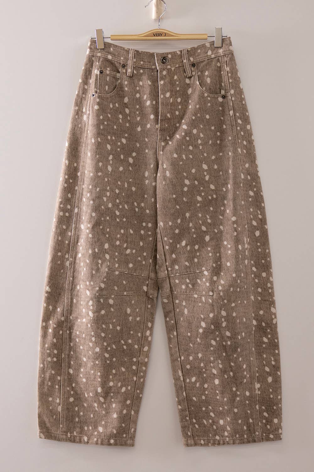 Speckled Drift Barrel Jeans | Mocha