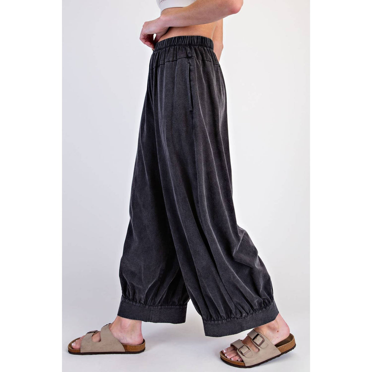 The Juniper Mineral-Washed Barrel Pants | Deep Jungle